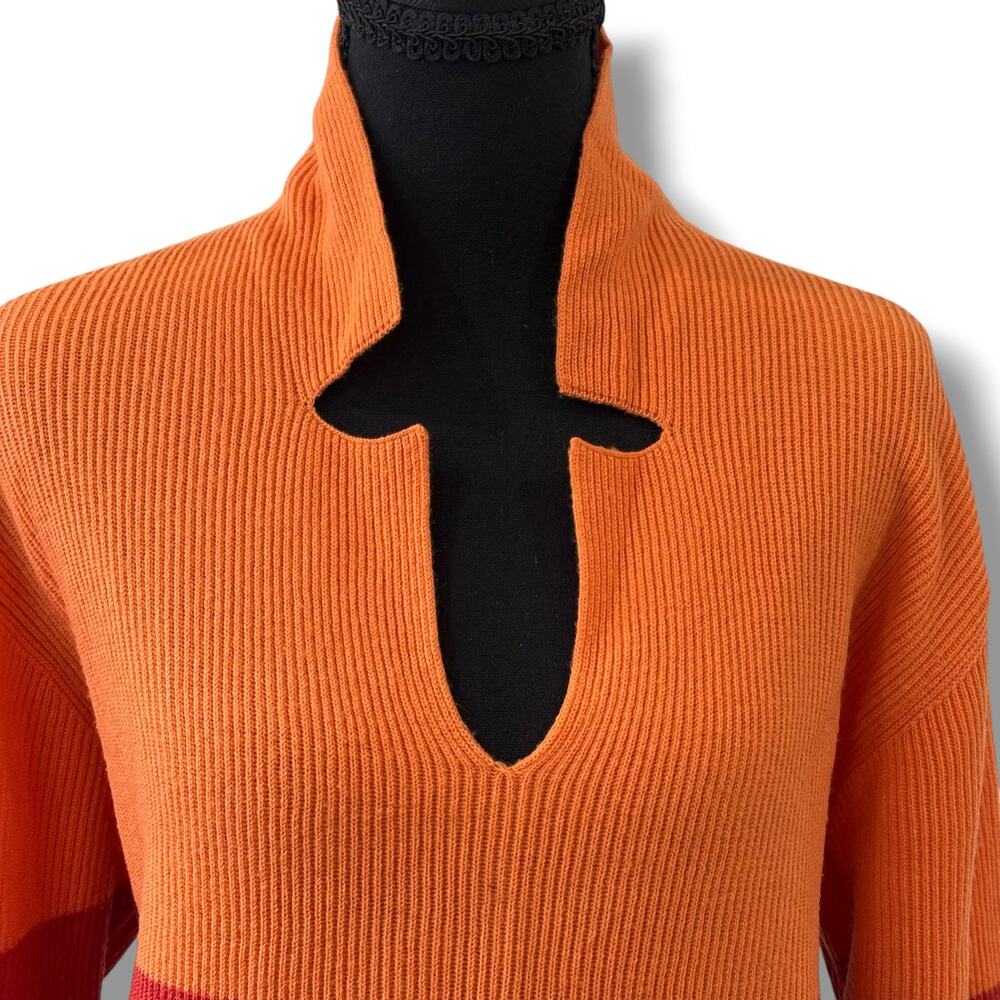 Escada Sport Colorblock Wool + Cashmere Sweater Size L Oversized Designer Italy - Picture 3 of 5